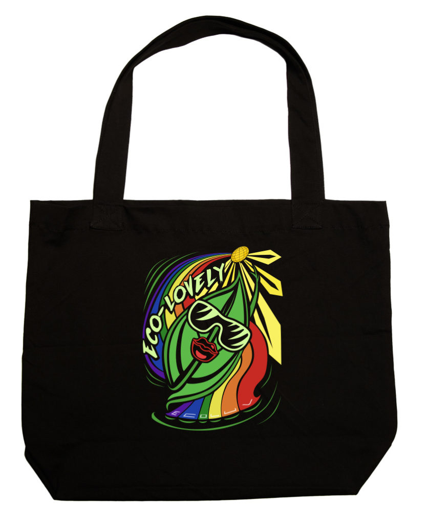 Ecoluv Color Design on Black Bag