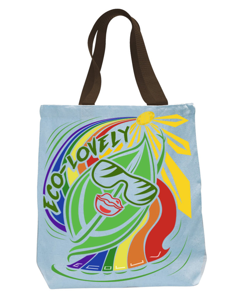 Ecoluv Color Design on Blue Bag